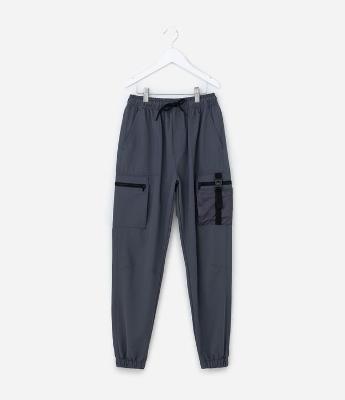 Calça Jogger Infantil com Bolso Cargo - Tam 5 a 14 Anos