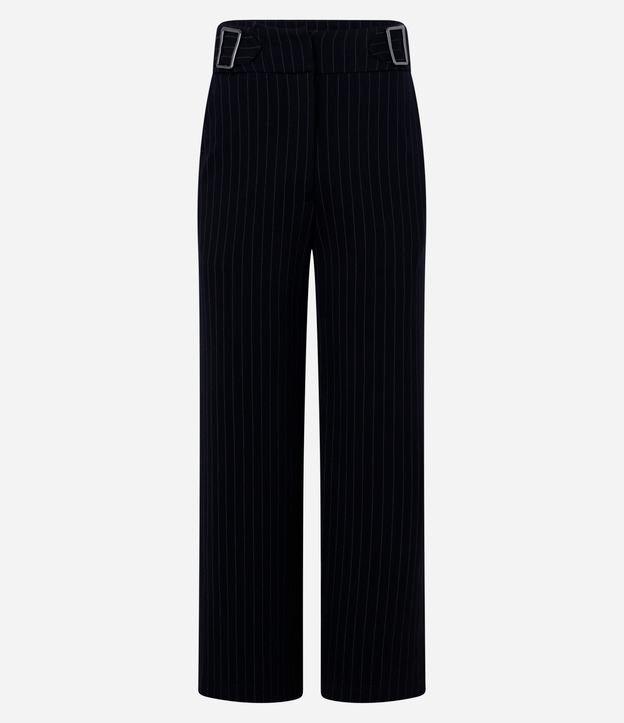 Calça Reta em Ponto Roma com Estampa Risca de Giz - 1