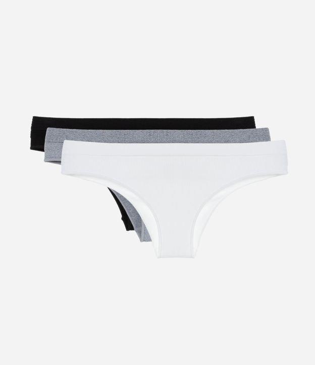 Kit 03 Calcinhas Biquíni Fio Seamless Texturizadas - 1