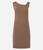 Vestido Curto em Microfibra sem Mangas com Ombro Torcido - 1