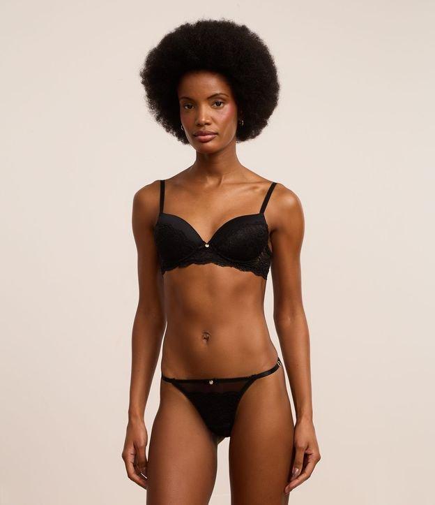 Calcinha String Fio Duplo em Renda Floral - 3