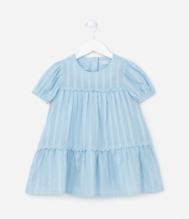 Vestido Infantil em Viscose com Fios Metalizados e Babadinhos - Tam 1 a 5 Anos - 2