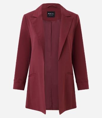 Blazer Alongado em Alfaiataria com Pregas no Punho