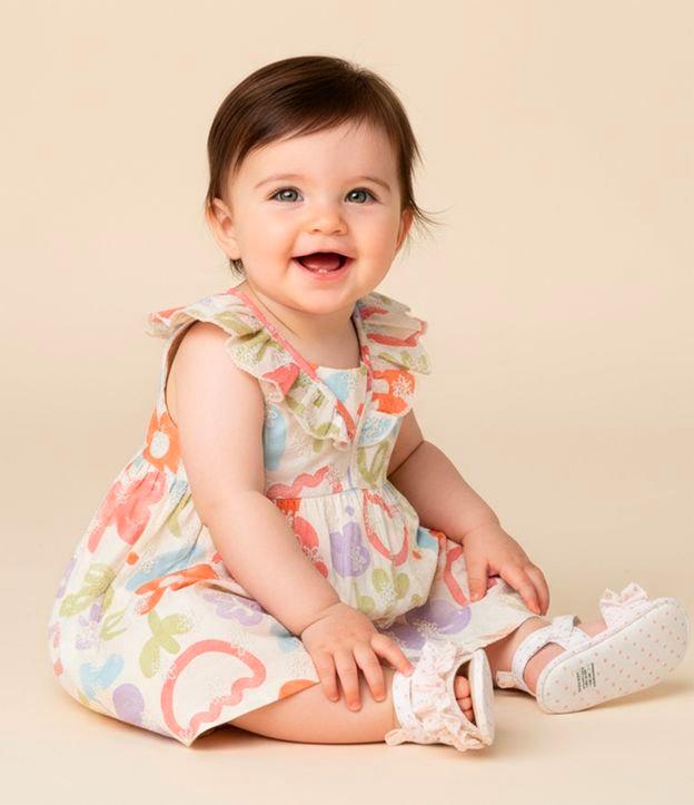 Vestido Infantil em Tricoline com Babadinhos e Calcinha - Tam 3 a 18 meses - 2