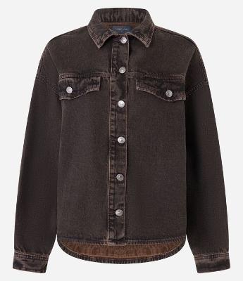 Jaqueta Western Trucker em Jeans com Efeito Sobretinto