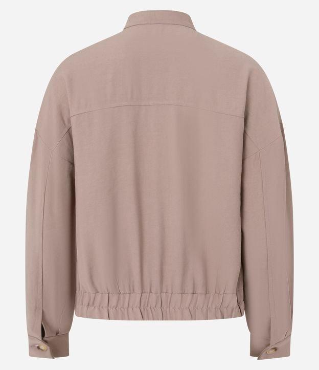 Jaqueta Alfaiatada em Viscose com Gola Padre e Bolsos Cargo - 1