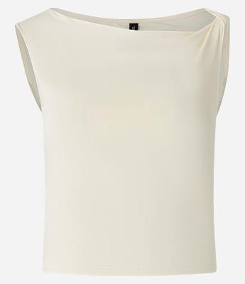 Blusa em Microfibra sem Mangas com Ombro Torcido