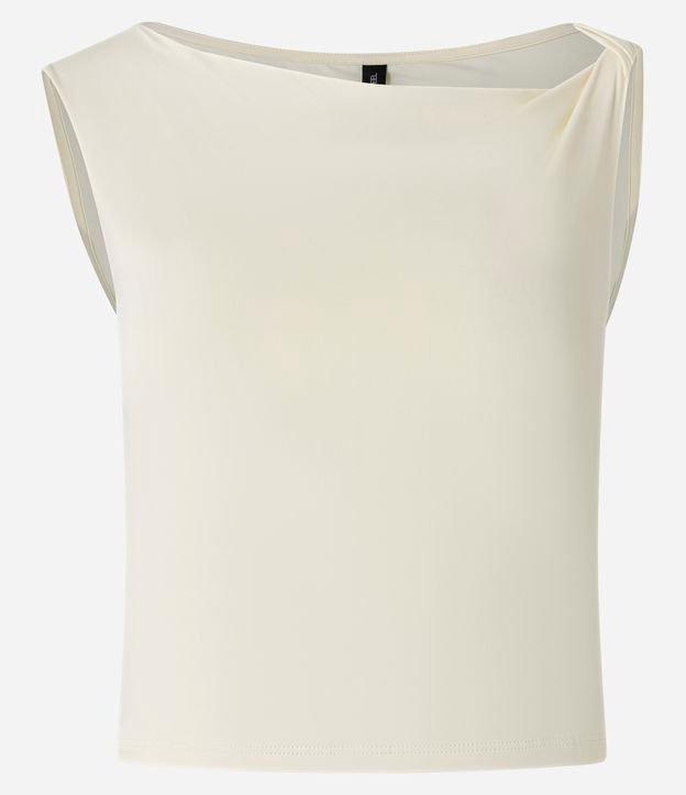 Blusa em Microfibra sem Mangas com Ombro Torcido - 1