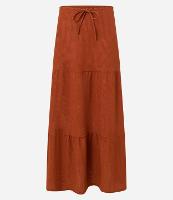 Saia Godê Longa Texturizada com Amarração e Recortes - 1