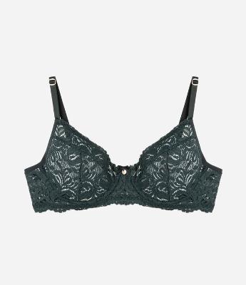 Sutiã Meia Taça sem Bojo em Renda Floral