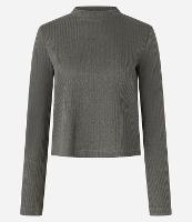 Blusa em Ribana Texturizada com Golinha Alta - 1