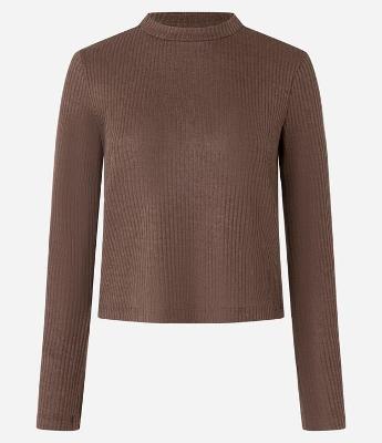 Blusa em Ribana Texturizada com Golinha Alta
