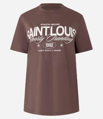 Camiseta Alongada em Algodão com Lettering Saint Louis