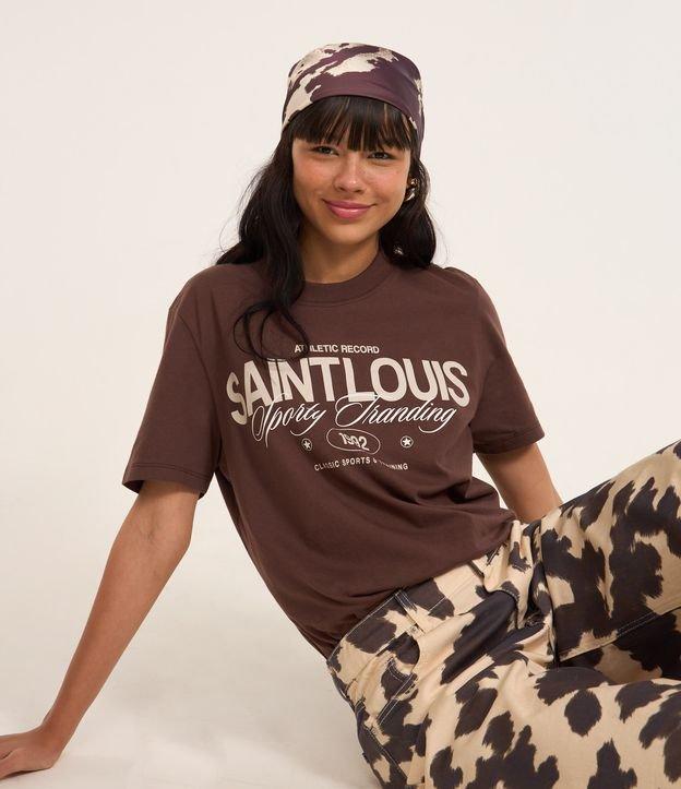 Camiseta Alongada em Algodão com Lettering Saint Louis - 2