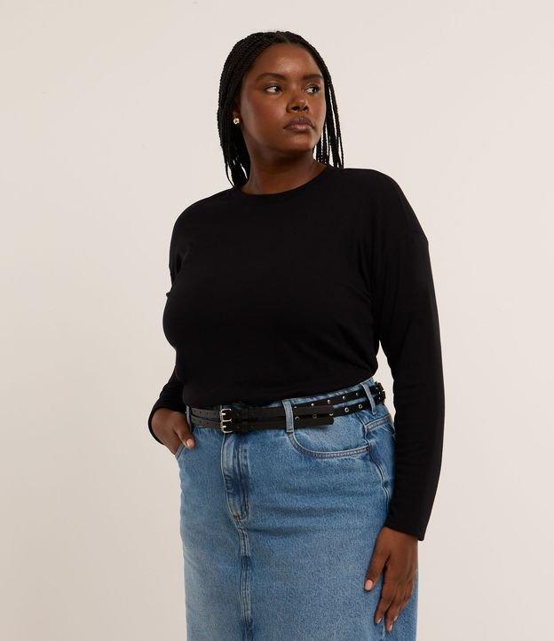 Blusa em Ribana com Ombro Deslocado Curve & Plus Size - 3