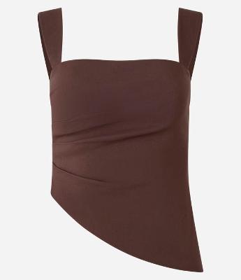 Blusa Alongada em Bengaline com Barra Assimétrica