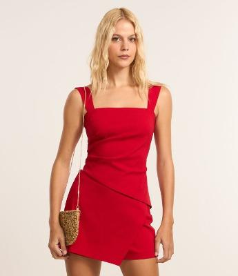 Blusa Alongada em Bengaline com Barra Assimétrica