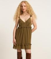 Vestido Curto em Crepe com Babados e Tachas Aplicadas - 2