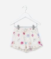 Short Infantil com Babados e Estampa Divertida - Tam e 1 a 6 Anos - 1