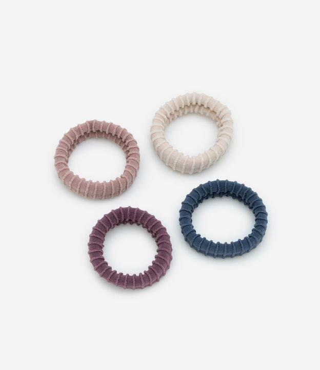 Kit 04 Elástico de Cabelos Seamless Canelada Variadas - 1