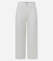 Calça Reta Cropped em Sarja com Passantes no Cós - 1