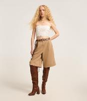 Bermuda Jorts em Sarja Alfaiatada com Pregas - 1