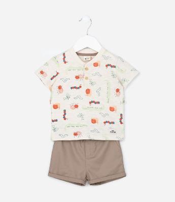 Conjunto Infantil com Estampa Bichinhos - Tam 0 a 18 meses