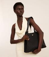 Bolsa Hobo Grande com Textura Embossed Jacquard e Triângulos - 2