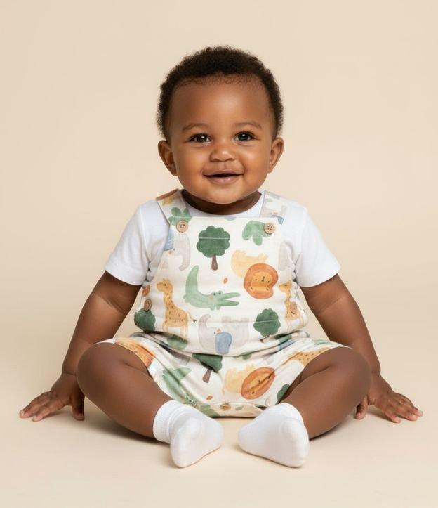 Jardineira Infantil com Estampa Bichinhos - Tam 0 a 18 meses - 2