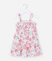 Vestido Infantil com Babados e Estampa Floral - Tam 1 a 6 Anos - 1