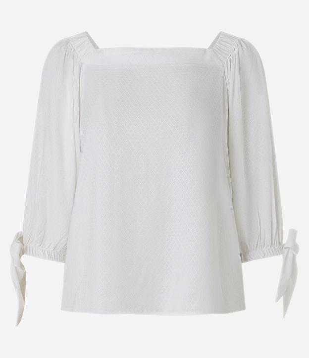Blusa Alfaiatada em Viscose com Amarração no Punho - 1