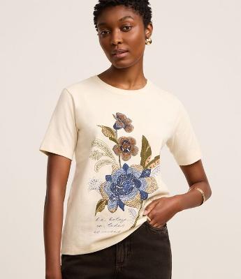 Blusa Slim em Algodão com Estampa Beleza em Todas As Coisas