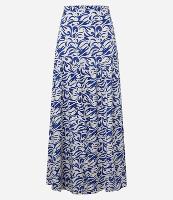 Saia Longa em Viscolinho com Estampa Abstrata - 1