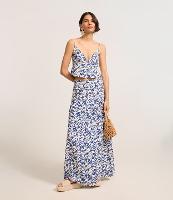 Saia Longa em Viscolinho com Estampa Abstrata - 2