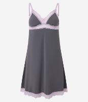 Camisola Curta em Microfibra com Renda Contrastante e Alcinhas - 1