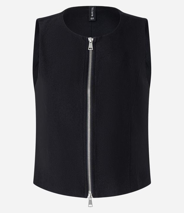 Colete em Alfaiataria Alongado com Zíper Duplo - 1