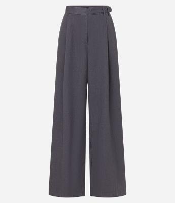 Calça Reta Alfaiataria com Aleta no Cós