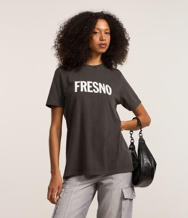 Camiseta Alongada em Algodão com Estampa Fresno - 1