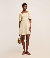 Vestido Evasê Curto em Viscolinho com Manga GodÊ - 1