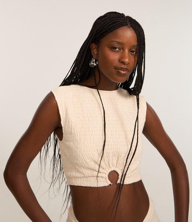 Blusa Texturizada sem Manga e com Aviamento na Barra - 2