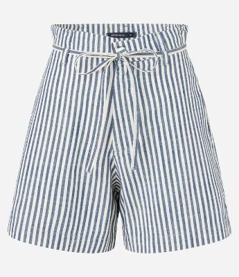 Short Alfaiatado Cintura Alta com Listras e Amarração