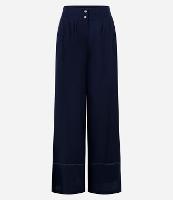 Calça Pantalona em Viscose e Linho com Barra Larga - 1