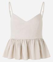 Blusa Peplum em Viscolinho com Decote V e Lastex - 1