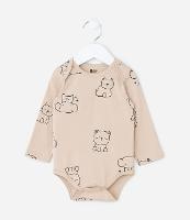 Body Infantil em Algodão com Estampa Bichinhos - Tam RN a 18 meses - 1