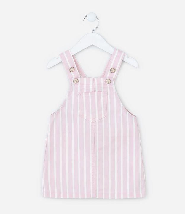 Salopete Infantil em Jeans com Estampa de Listra - Tam 1 a 6 Anos - 1