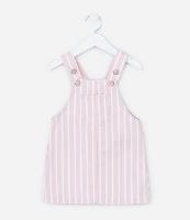 Salopete Infantil em Jeans com Estampa de Listra - Tam 1 a 6 Anos - 1