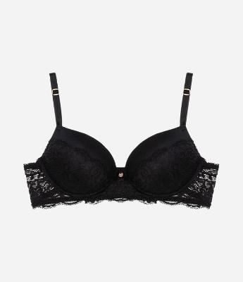 Sutiã Base em Renda Floral com Bojo Oco