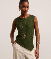 Blusa em Renda com Barra Assimétrica e Gola Redonda - 1