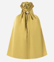 Blusa Frente Única Acetinada com Detalhe de Metal na Gola - 1