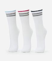 Kit 03 Meias Cano Alto Esportivas em Algodão com Listras - 1